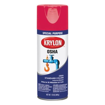 Krylon K02108A07 Spray Paint, 12 oz Container, Liquid Form, Banner Red, 15-20 sq-ft Coverage, 8 min Curing